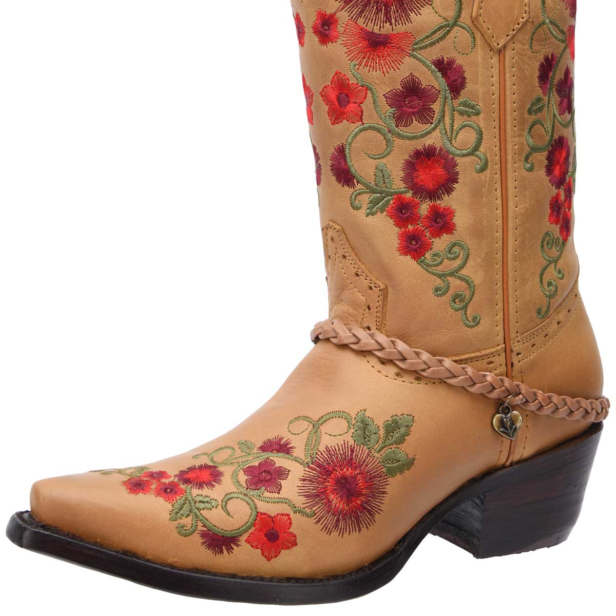 Botas de Cuero Horma Rodeo Crazy para Mujer WD-570 - White Diamonds Boots