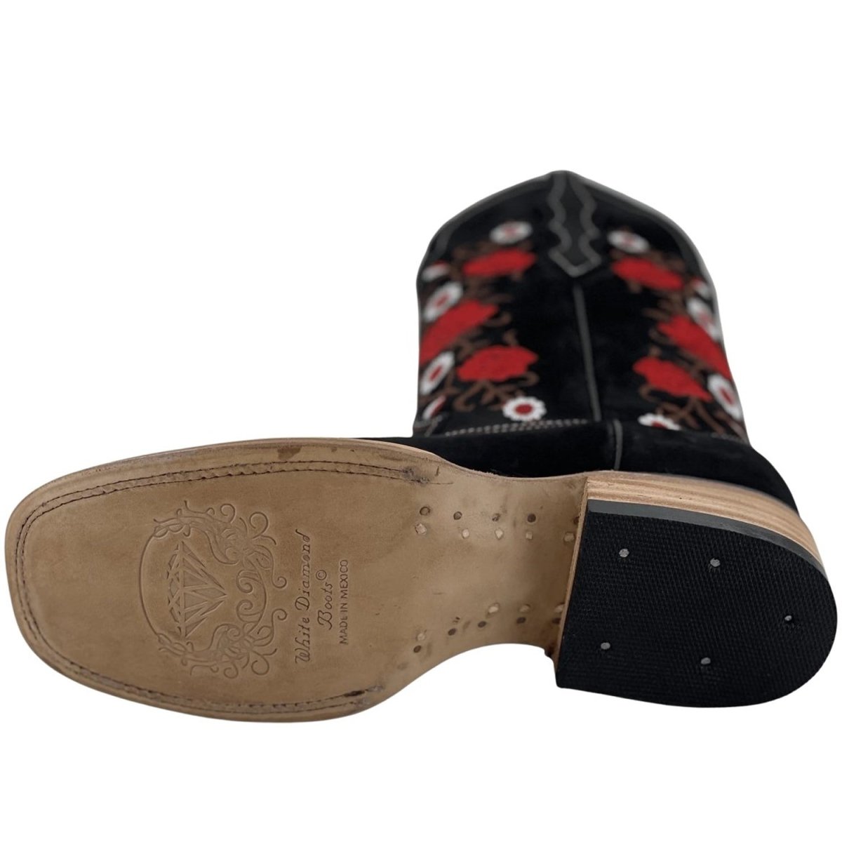 Botas de Cuero Horma Rodeo Nobuck para Mujer WD-494 - White Diamonds Boots