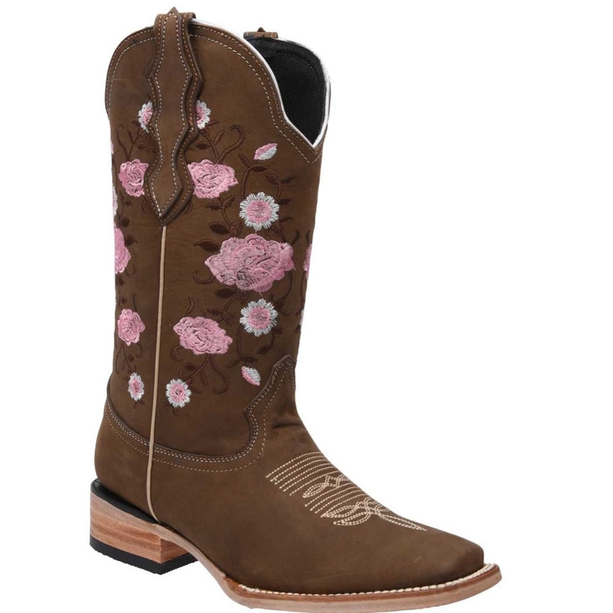 Botas de Cuero Horma Rodeo Nobuck para Mujer WD-495 - White Diamonds Boots
