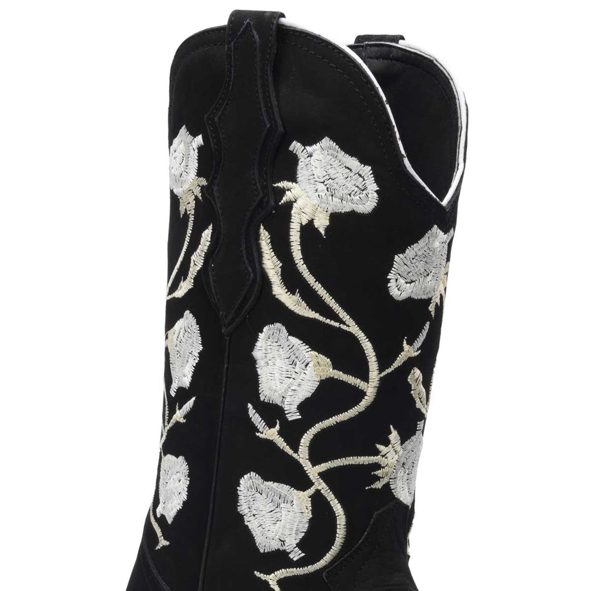 Botas de Cuero Horma Rodeo Nobuck para Mujer WD-498 - White Diamonds Boots