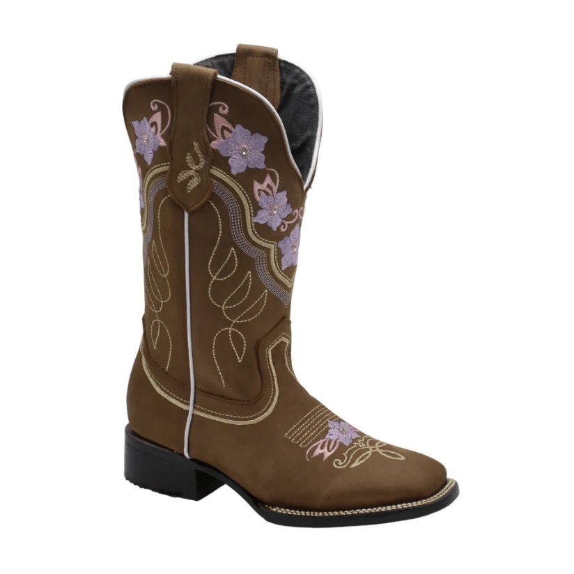 Botas de Cuero Horma Rodeo para Mujer Color Cafe JB-JAZMIN - Joe Boots