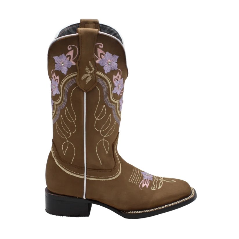 Botas de Cuero Horma Rodeo para Mujer Color Cafe JB-JAZMIN - Joe Boots