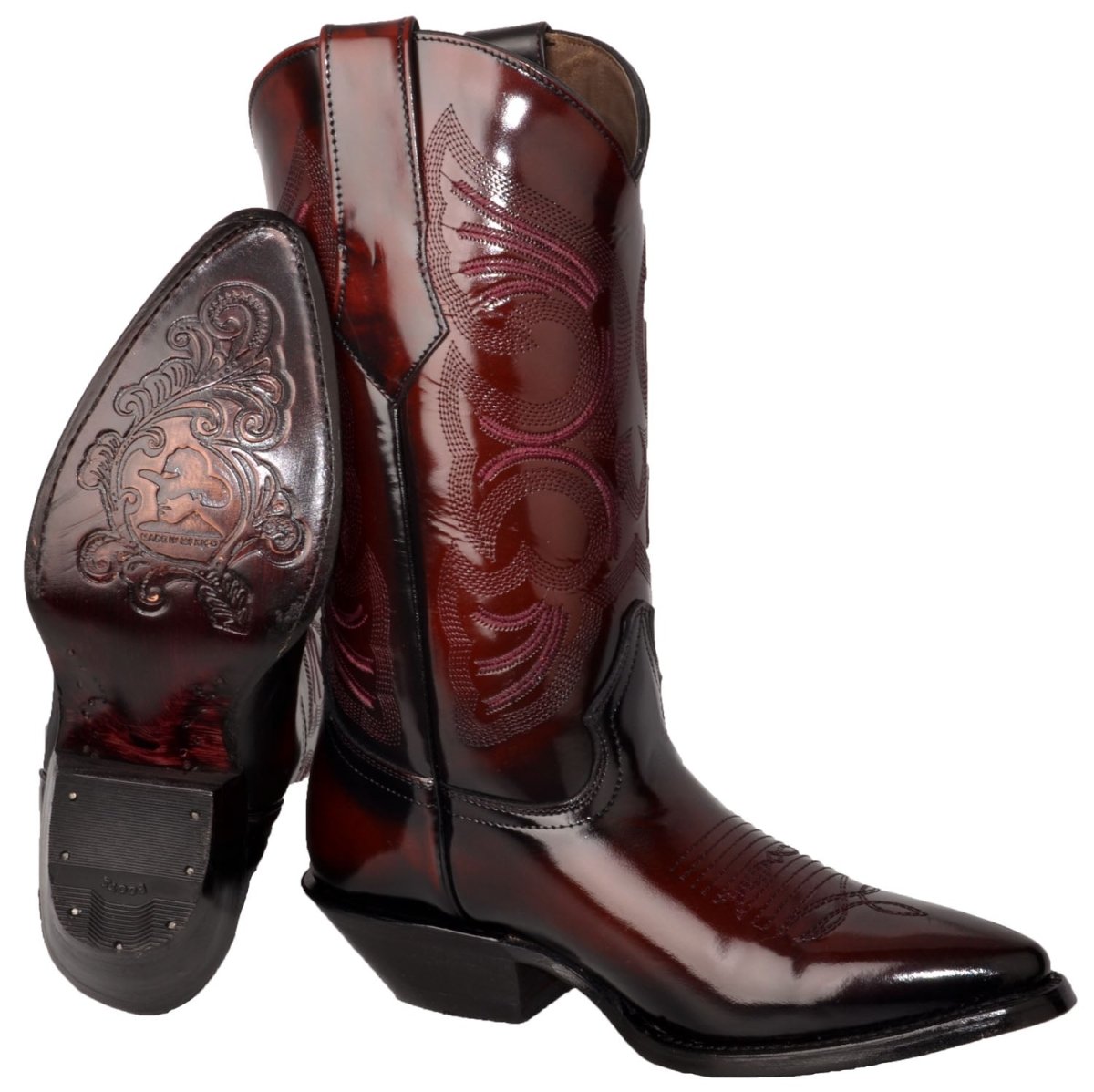 Botas de Cuero Original Camaleon Horma Puntal Color Vino JB-900CVINO - Joe Boots
