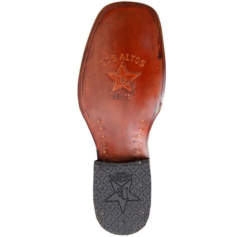 Western Wide Square Toe Leather Boots Brown Color - Los Altos Boots - Sole
