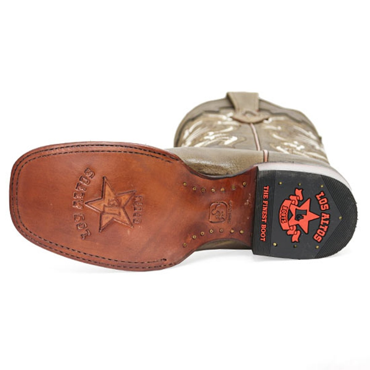 Genuine Leather Wide Square Toe Women’s Boots Honey Color – Los Altos Boots – Sole View