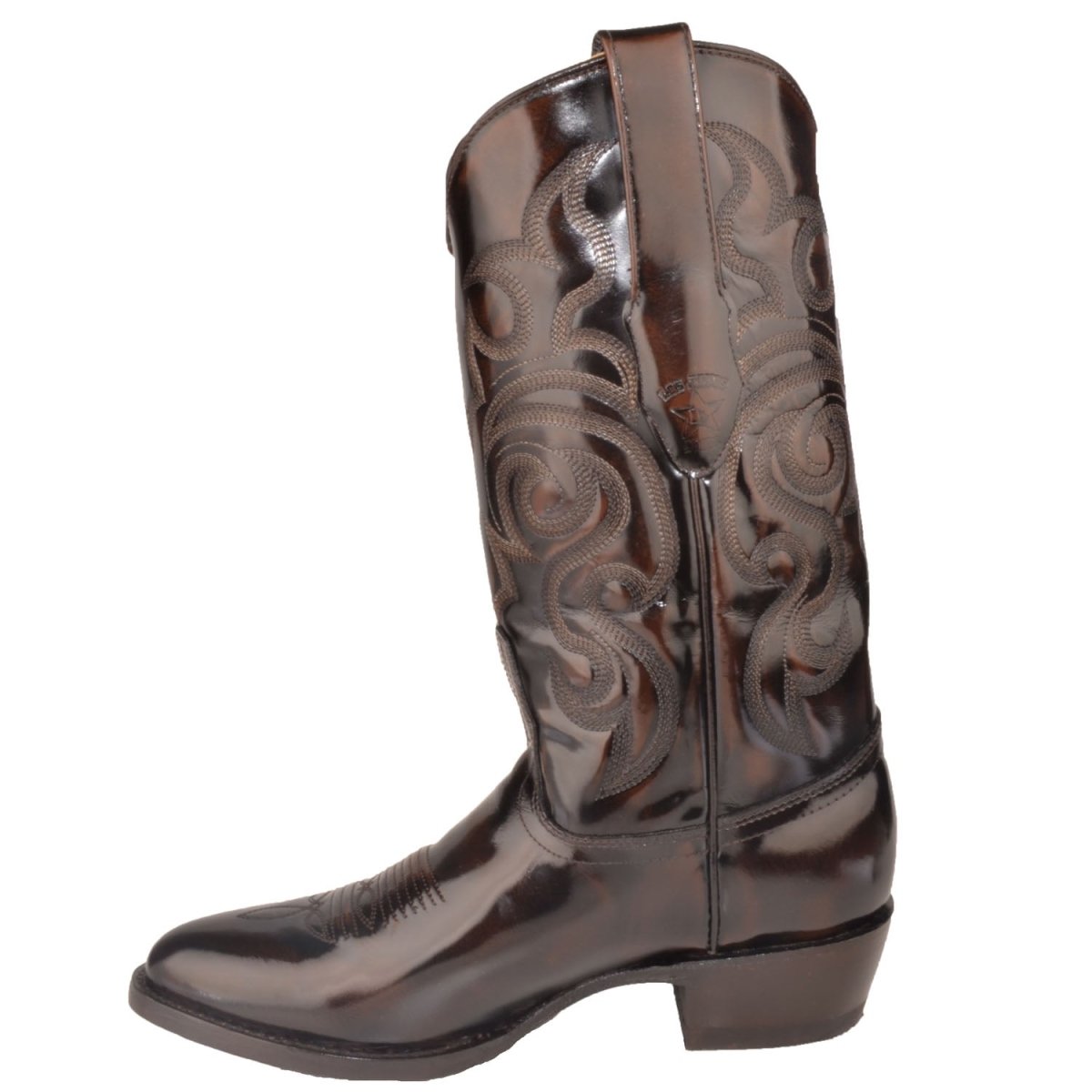 Western Genuine Leather Boots Brown Color Chamaleon Finish- Los Altos Boots Side View