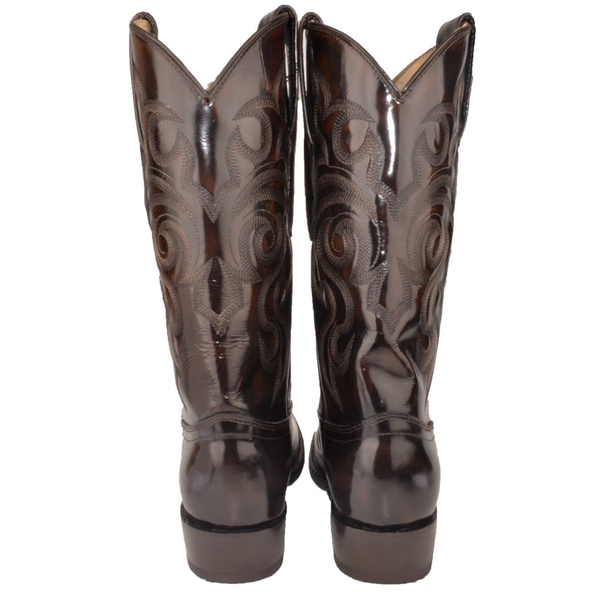 Western Genuine Leather Boots Brown Color Chamaleon Finish- Los Altos Boots Back View