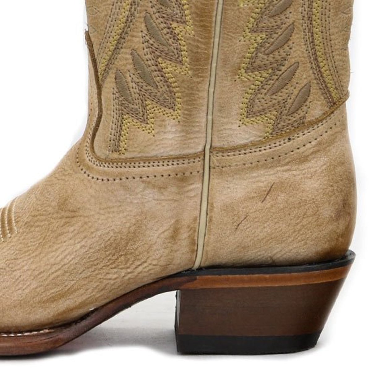 Genuine Leather Dubai Square Toe Women’s Boots Honey Color – Los Altos Boots – Heel View