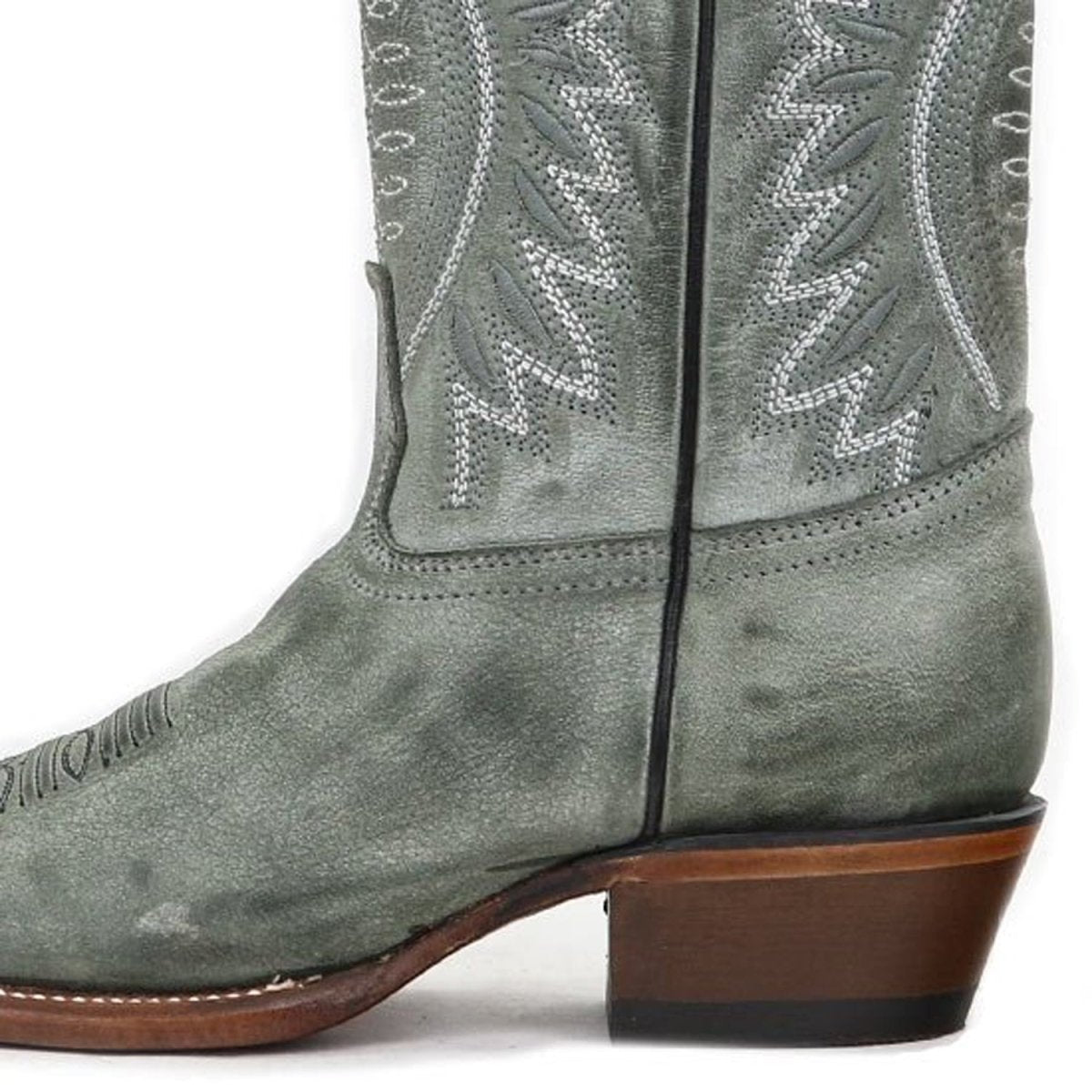 Genuine Leather Dubai Square Toe Women’s Boots Rustic Black Color – Los Altos Boots – Heel View