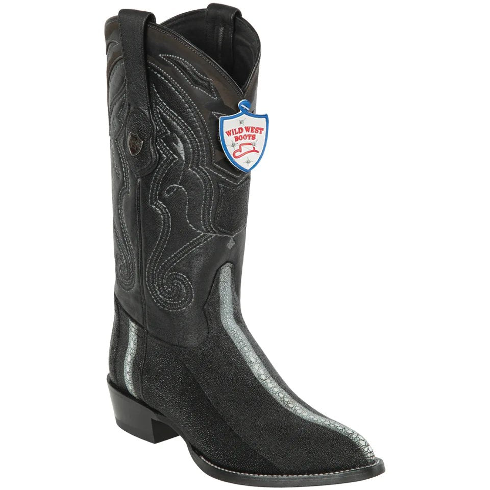 Genuine Rowstone Stingray J Toe Boots Black Color - Wild West Boots