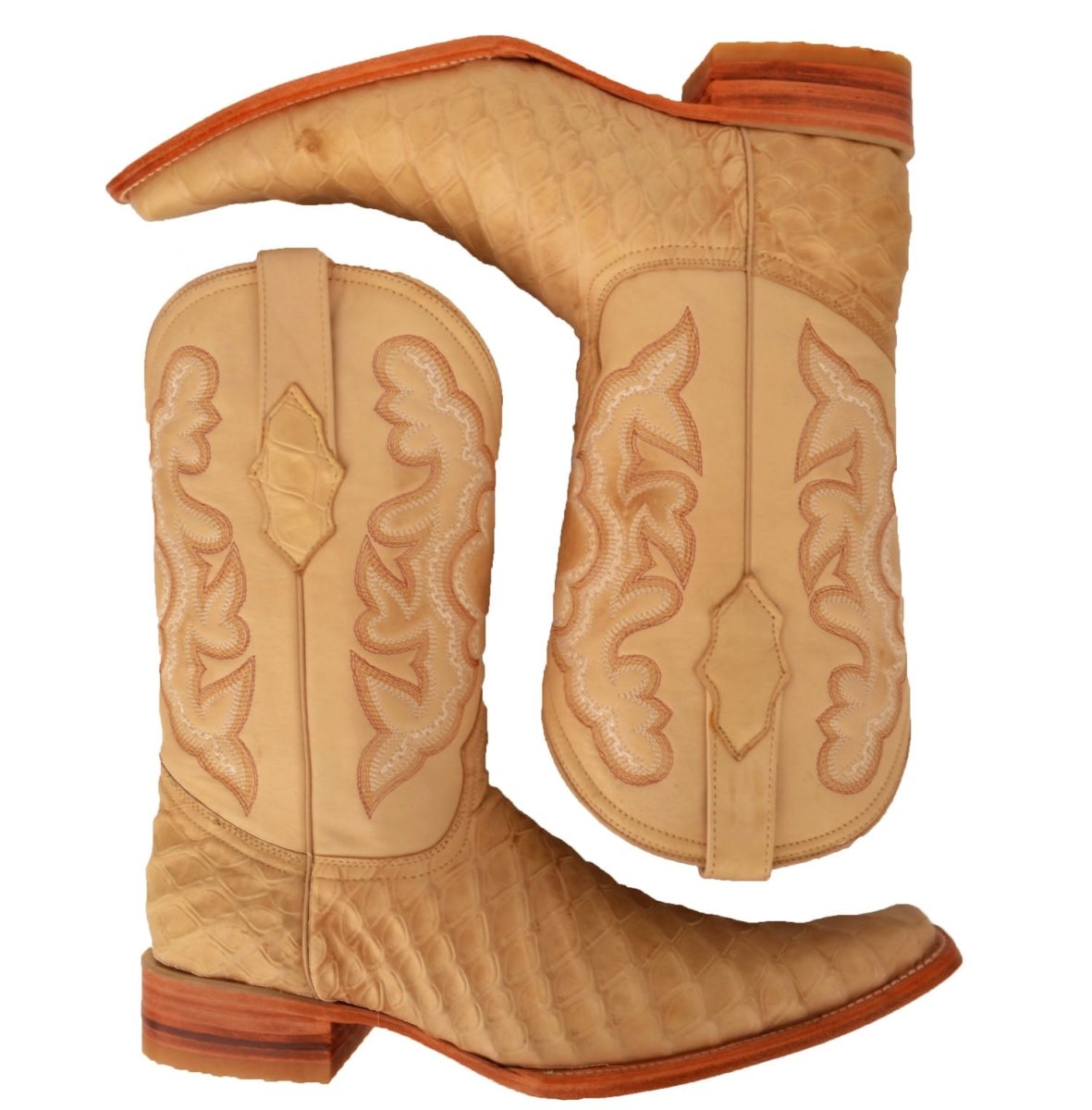 Botas de Oso Hormiguero Grabado Horma Europea Cuadrada WD-165 - White Diamonds