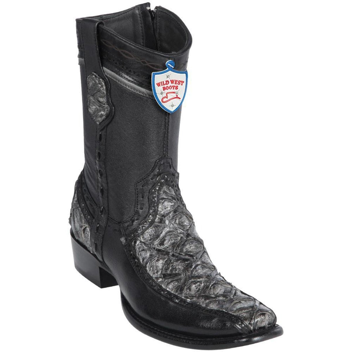 Botas Cortas de Pescado Pirarucu con Venado Horma Dubai Color Cognac - Wild West Boots main image 0