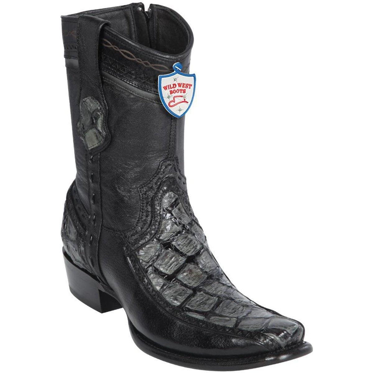 Botas Cortas de Pescado Pirarucu con Venado Horma Dubai Color Cognac - Wild West Boots main image 1