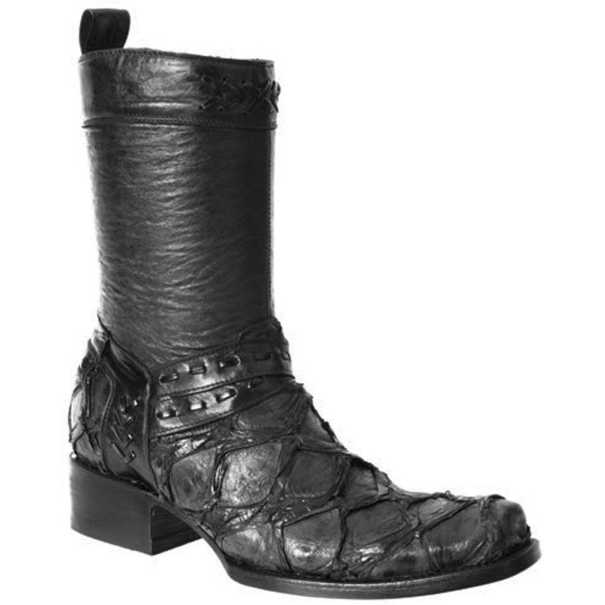 Botas de Pescado Pirarucu Original en Horma Cuadrada con Zipper WD-012 - White Diamonds Boots