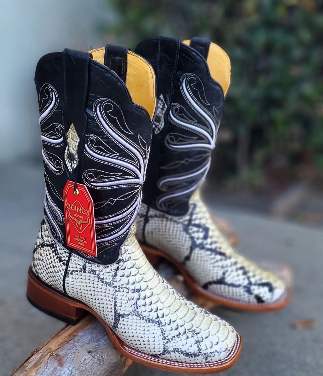Botas de Piton Grabado Horma Rodeo Cuadrada Q8225749 - Quincy Boots
