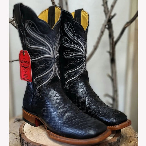 Botas de Piton Grabado Horma Rodeo Cuadrada Q822A5705 - Quincy Boots