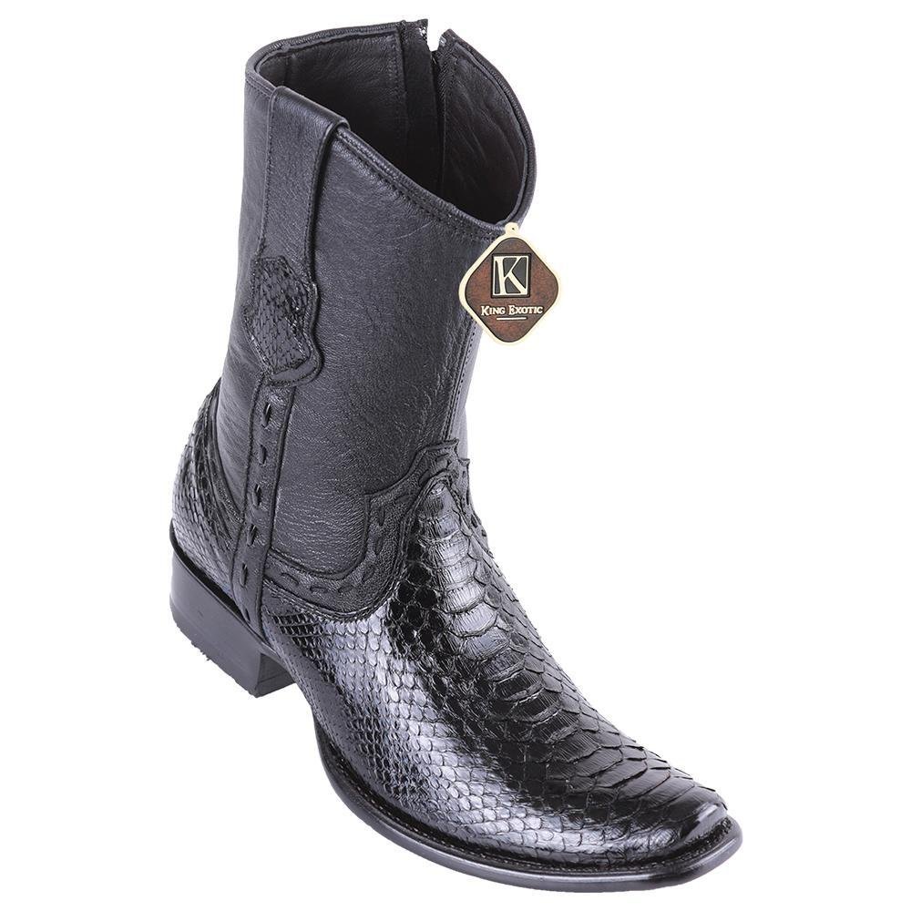 Botas Cortas de Piton Original Punta Dubai Color Cognac Rustico - Wild West Boots