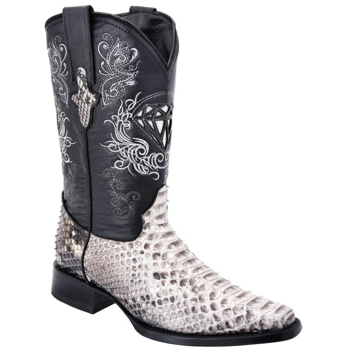 Botas de Piton Original Horma Europea Cuadrada Color Natural WD-150 - White Diamonds Boots