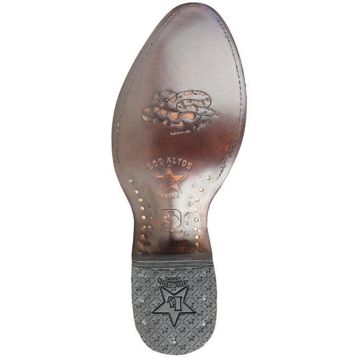 Western Genuine Python Oval Toe Boots Rustic Cognac Color - Los Altos Boots - Side View