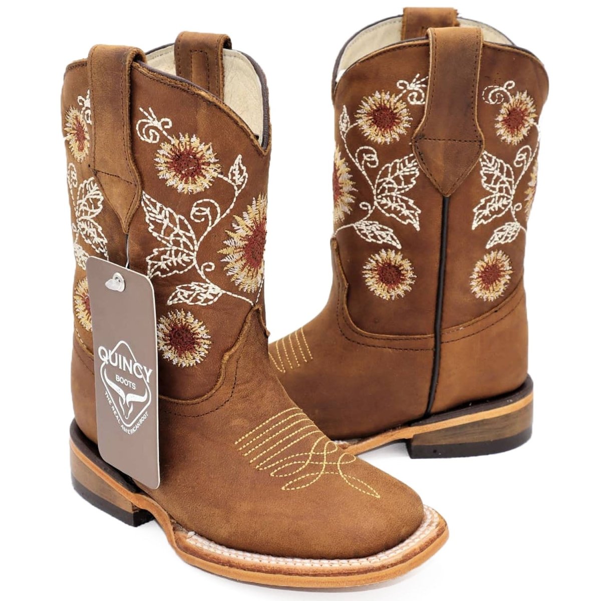 Botas para Niña de Cuero Crazy Horma Rodeo Color Tan Q422G6231 - Quincy