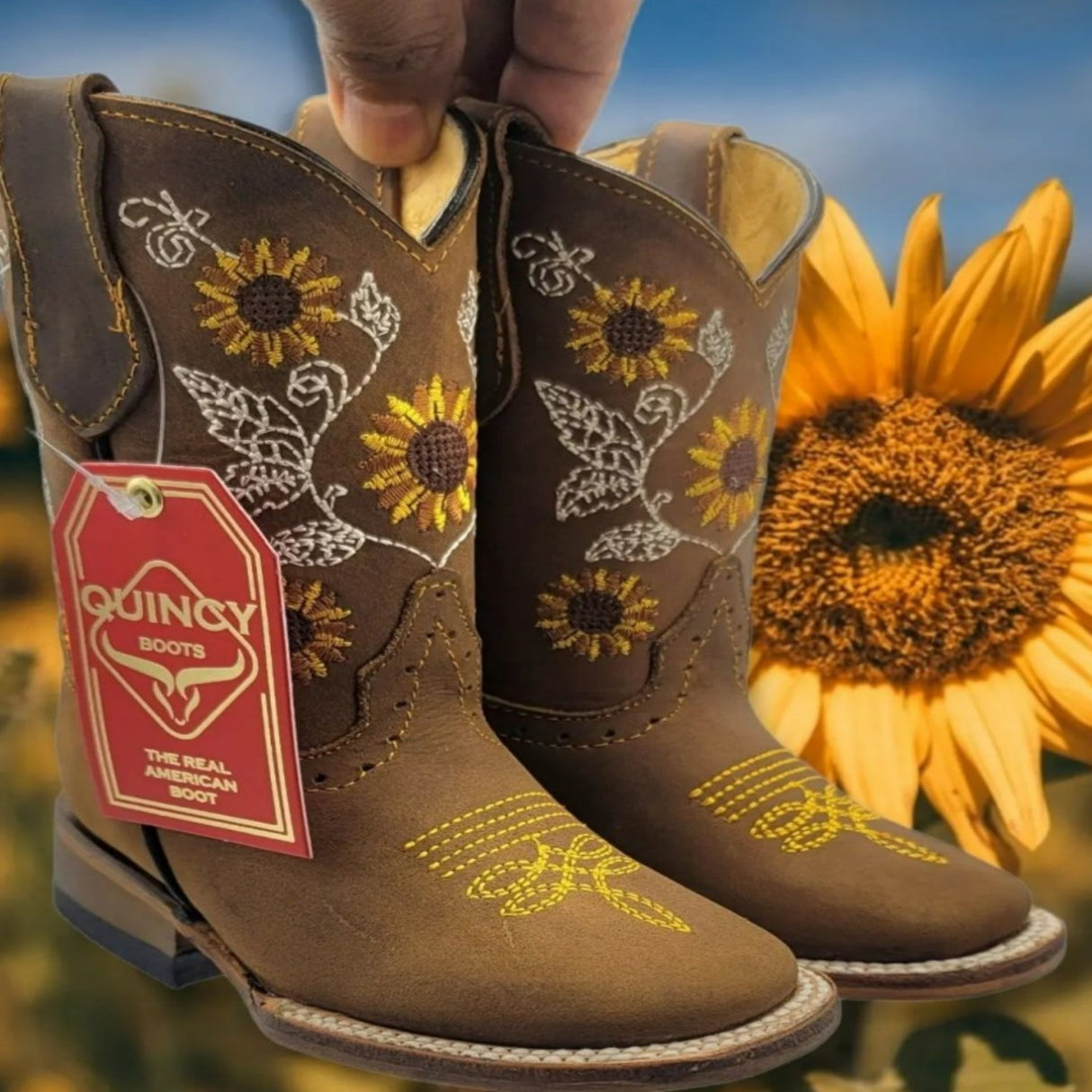 Botas para Niña de Cuero Crazy Horma Rodeo Color Tan Q422G6231 - White Diamonds Boots