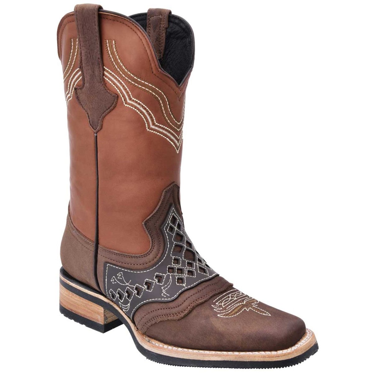 Botas Vaqueras de Cuero Antifaz Laser Horma Rodeo WD-328 - White Diamonds Boots