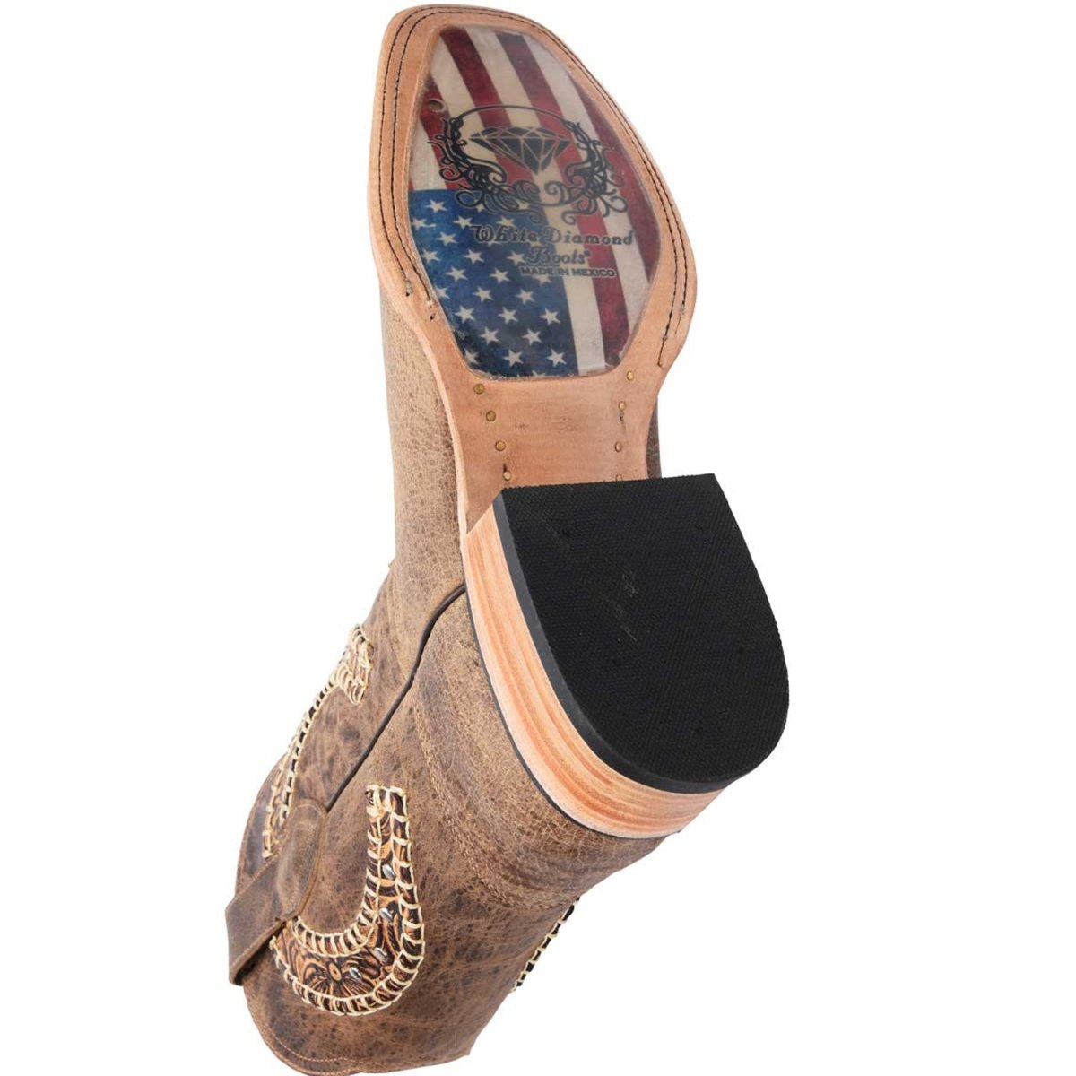 Botas Vaqueras de Cuero Crazy Original Horma Rodeo WD-321 - White Diamonds Boots