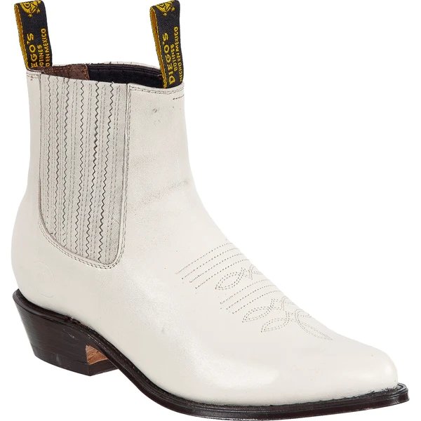Botin Charro de Cuero Original Horma Puntal Color Hueso - Rodeo Imports