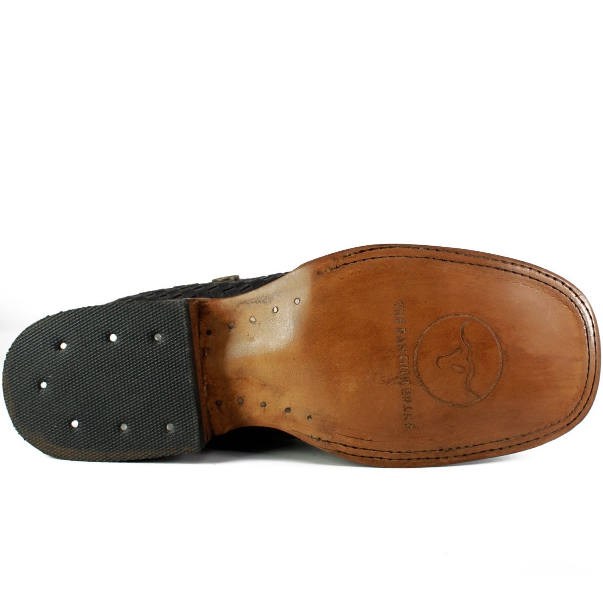 Botin Charro Hooch Punta Cuadrada de Petatillo Cafe - Hooch Boots