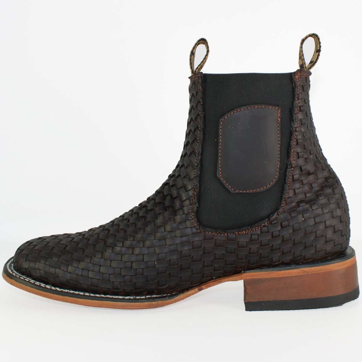 Botin Charro Hooch Punta Cuadrada de Petatillo Cafe - Hooch Boots