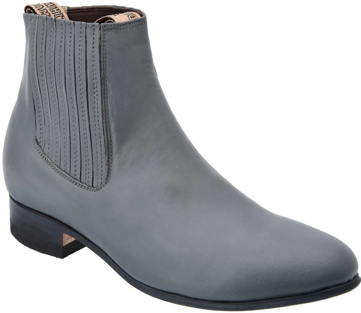 Botin Charro Piel Napa Color Gris Suela de Cuero WD-773 - White Diamonds Boots