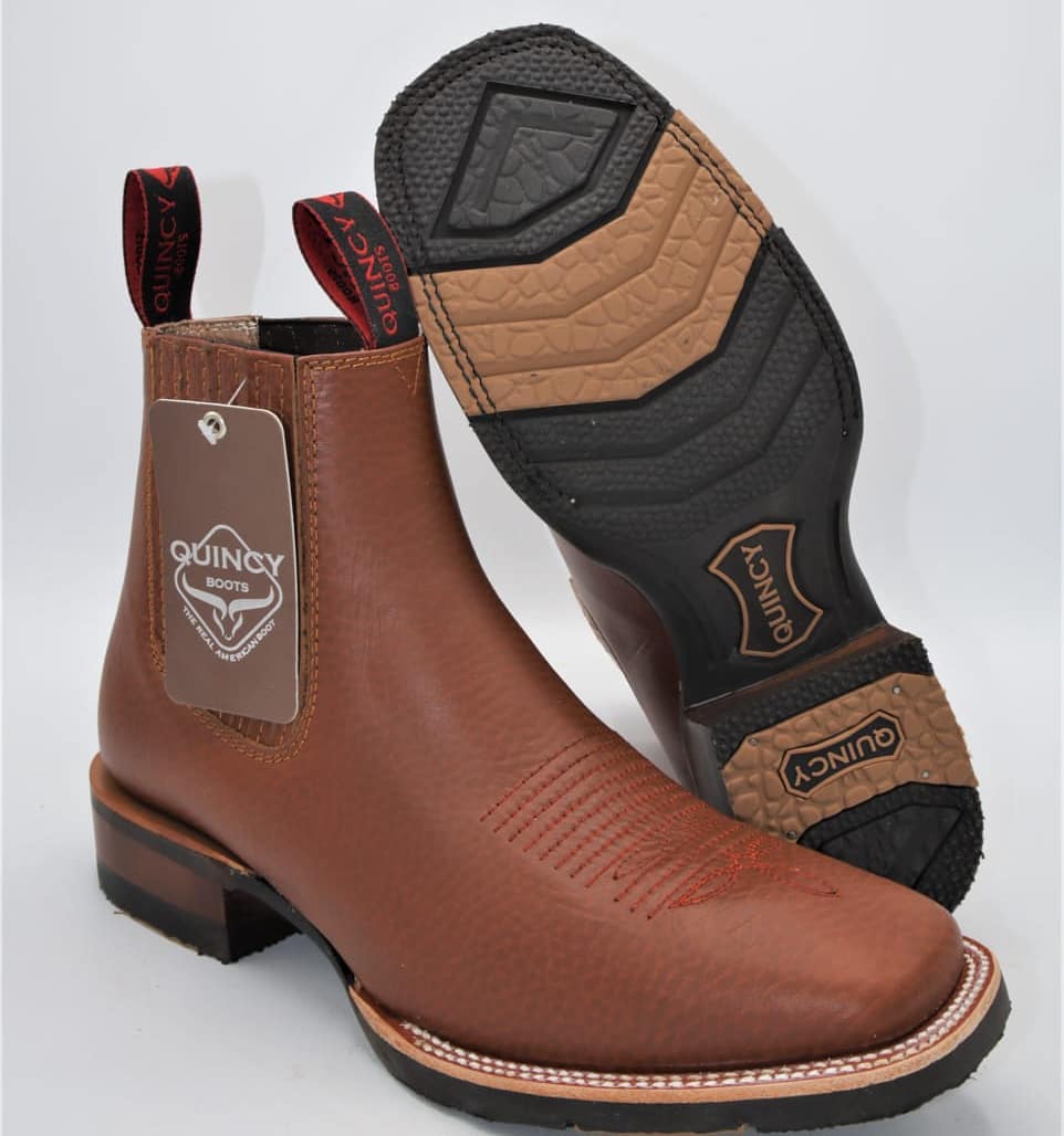 Botin Charro Quincy con Punta Cuadrada y Suela de Hule Q82BU2751 - Quincy Boots