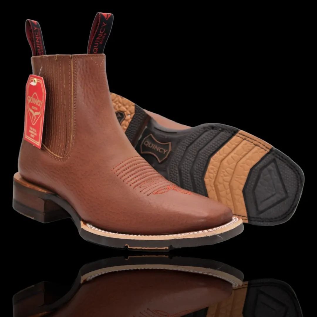 Botin Charro Quincy con Punta Cuadrada y Suela de Hule Q82BU2751 - Quincy Boots