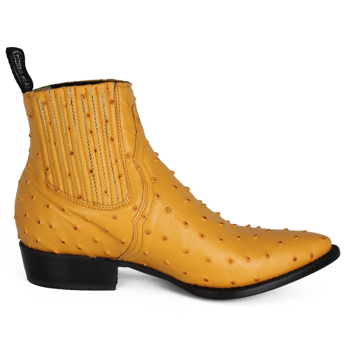 Botines Charros de Avestruz Grabado Horma Puntal DIE-4102 - Rodeo Imports