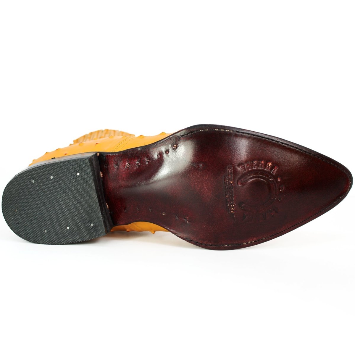 Botines Charros de Avestruz Grabado Horma Puntal DIE-4102 - Rodeo Imports