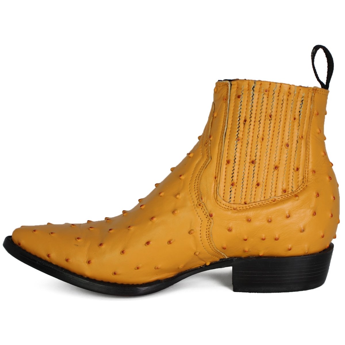 Botines Charros de Avestruz Grabado Horma Puntal DIE-4102 - Rodeo Imports