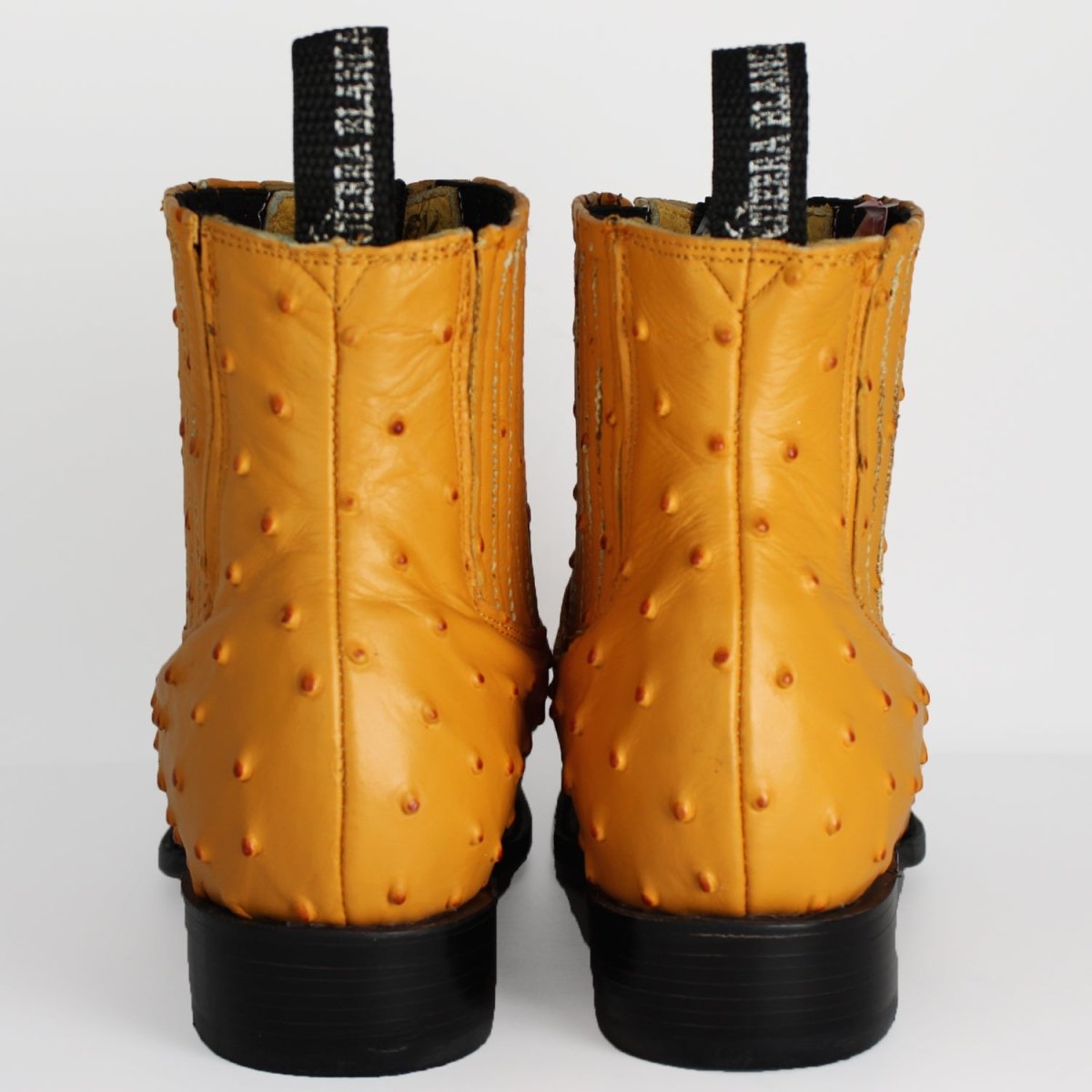 Botines Charros de Avestruz Grabado Horma Puntal DIE-4102 - Rodeo Imports