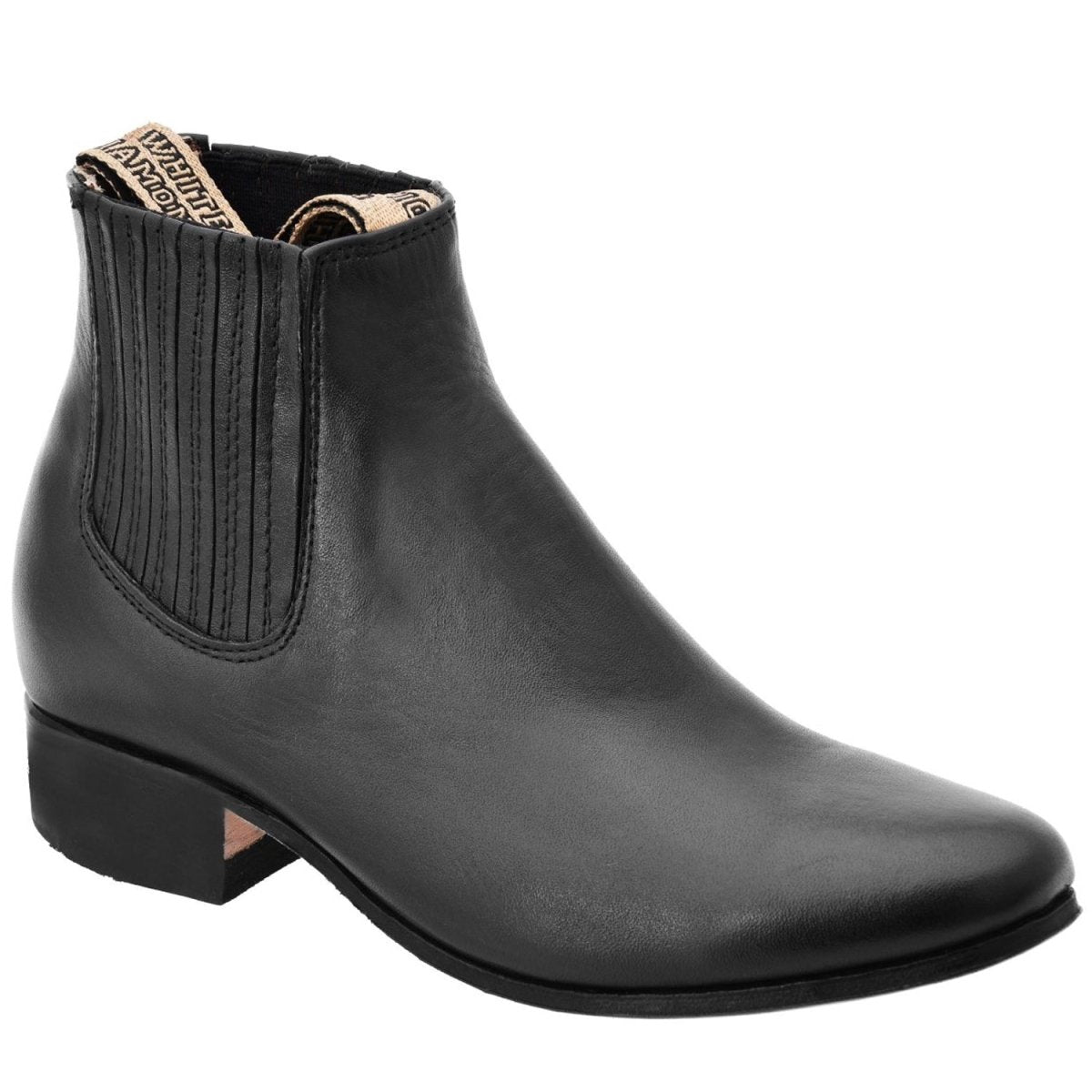 Botines Charros de Cuero Napa Original para Mujer Color Negro WD-756 - White Diamonds Boots