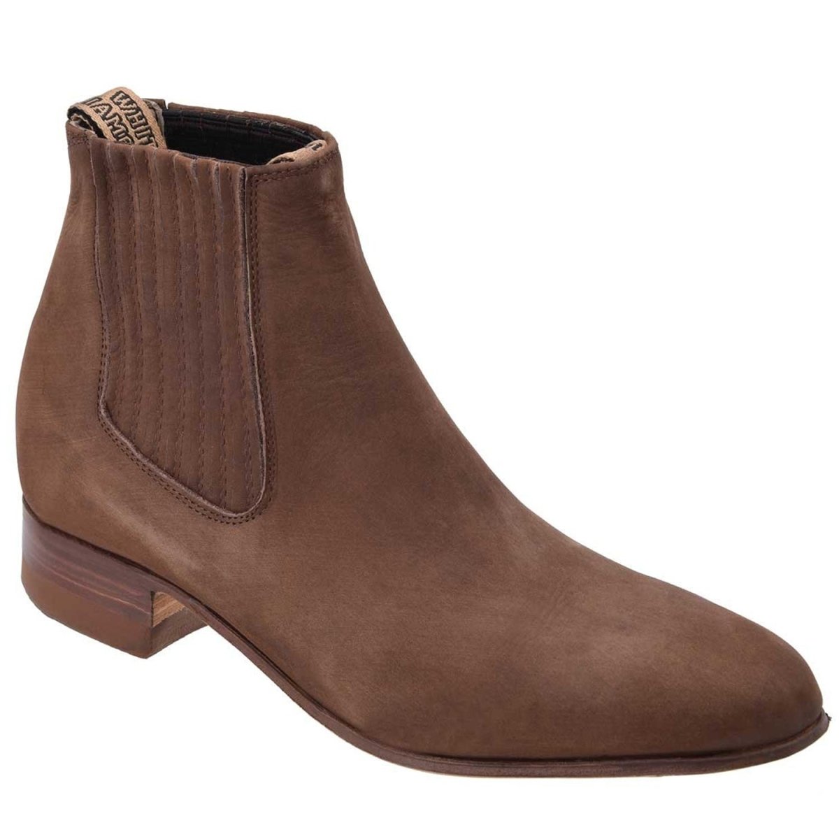 Botines Charros de Gamuza Original Color Cafe con Suela de Cuero WD-721 - White Diamonds Boots