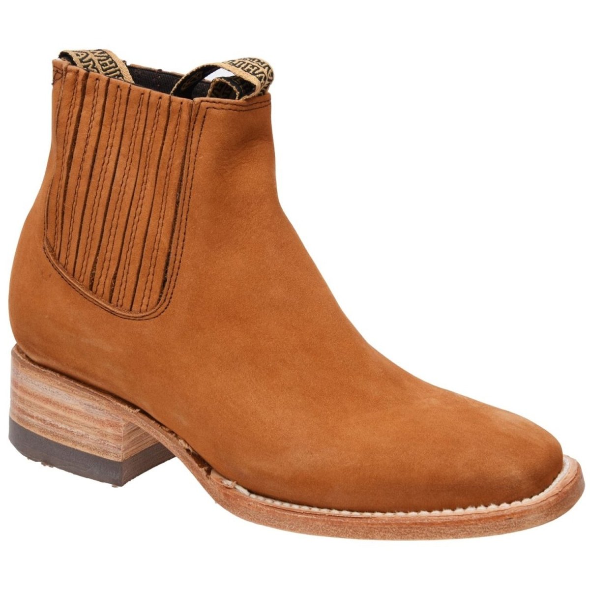 Botines Charros de Gamuza Punta Cuadrada para Joven Color Miel WD-345 - White Diamonds Boots