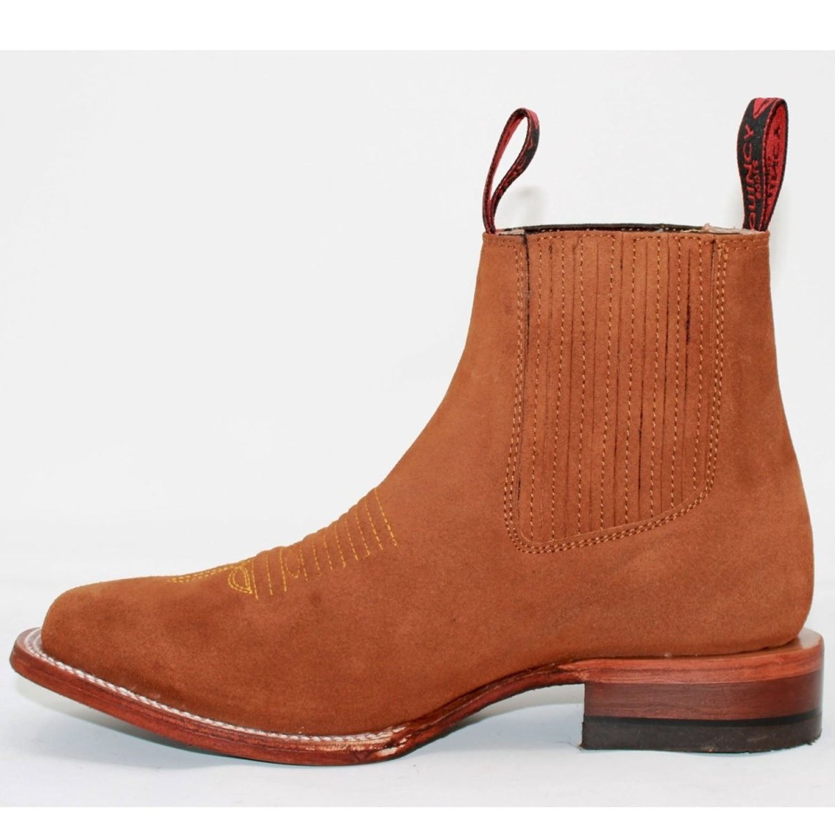 Botines Charros de Gamuza Punta Cuadrada para Mujer Quincy Q82BJ6350 - Quincy Boots