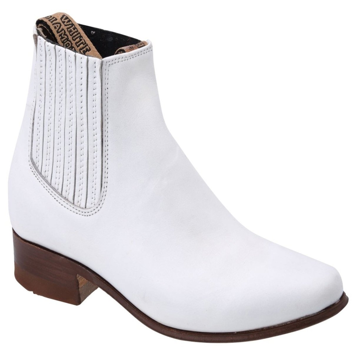 Botines Charros para Niño de Cuero Napa Original Color Blanco WD-758 - White Diamonds Boots