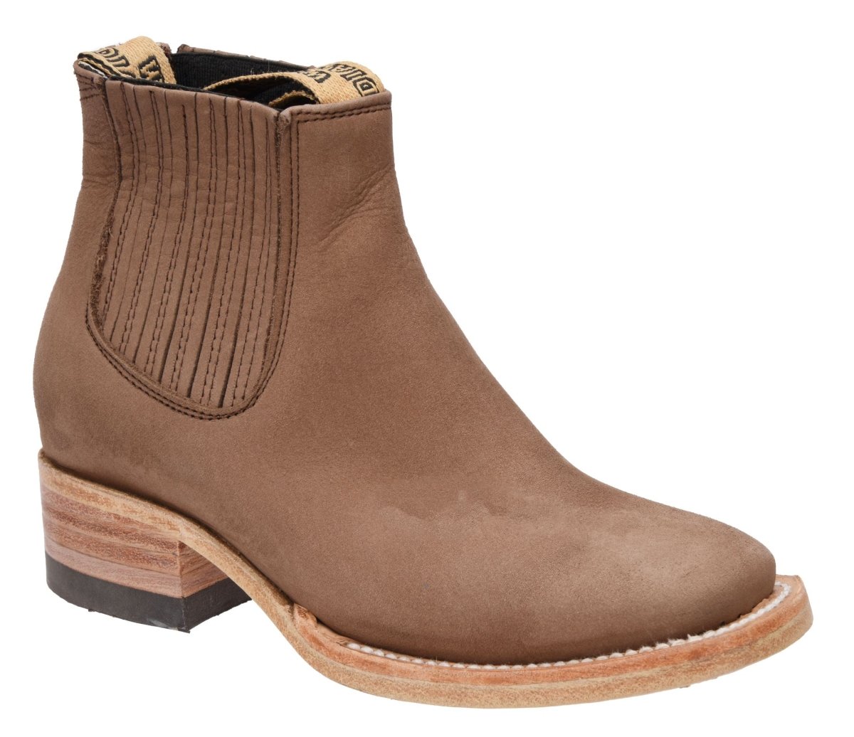 Botines Charros para Niño de Gamuza Original Punta Cuadrada Color Nogal WD-349 - White Diamonds Boots