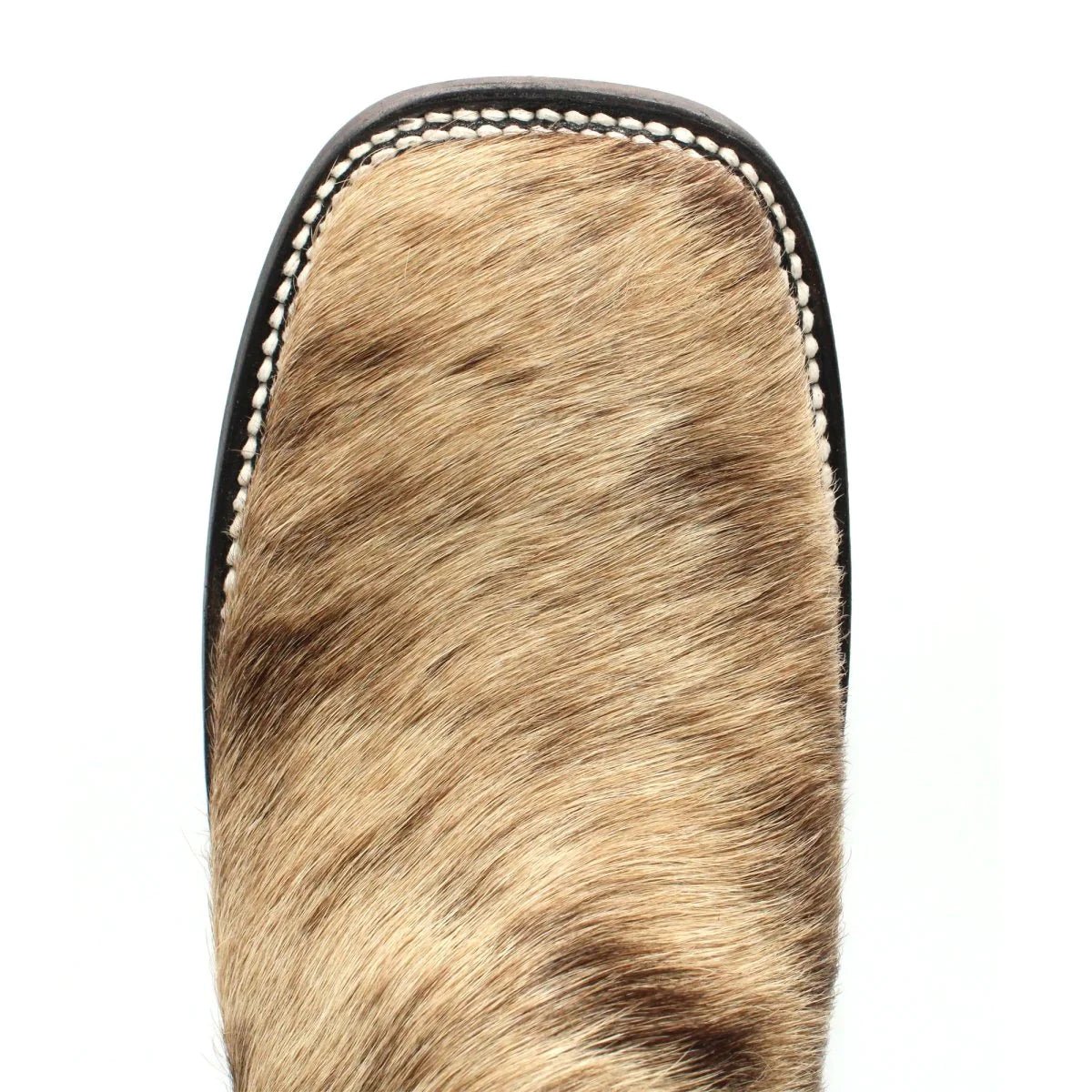 Botines Charros Punta Cuadrada con Pelo de Vaca Color Beige - Hooch Boots