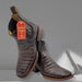 Botines de Cocodrilo Grabado Nuca con Punta Cuadrada Color Chocolate Q82B8294 - Quincy Boots