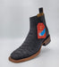 Botines de Piton Grabado Punta Cuadrada Color Negro - Quincy Boots