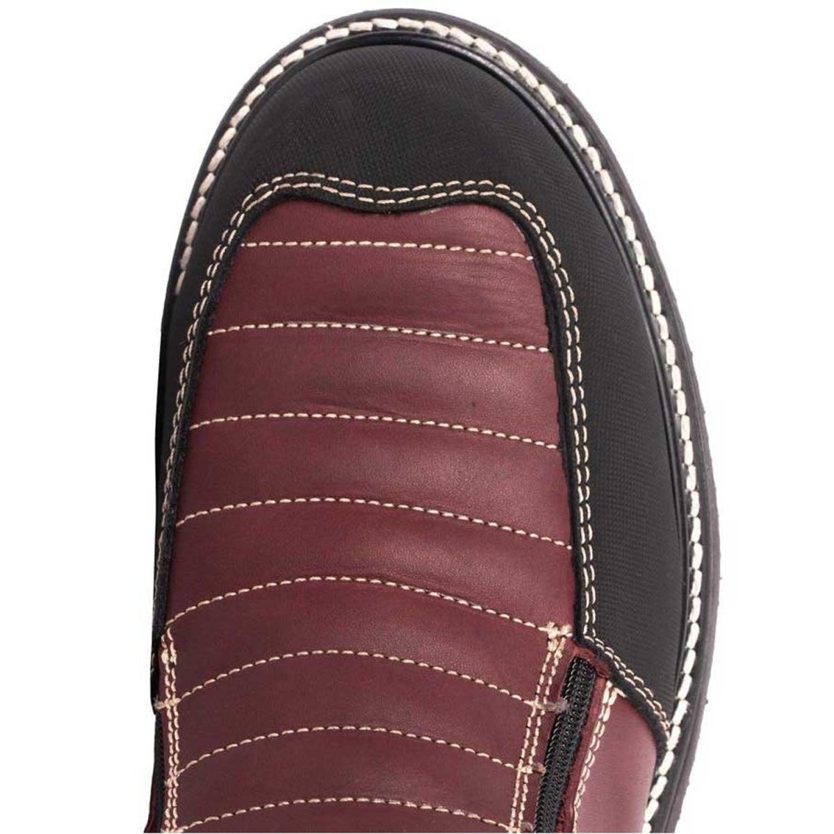 Botines de Trabajo Hammer con Doble Zipper Punta Reforzada Color Vino HM338 - Joe Boots