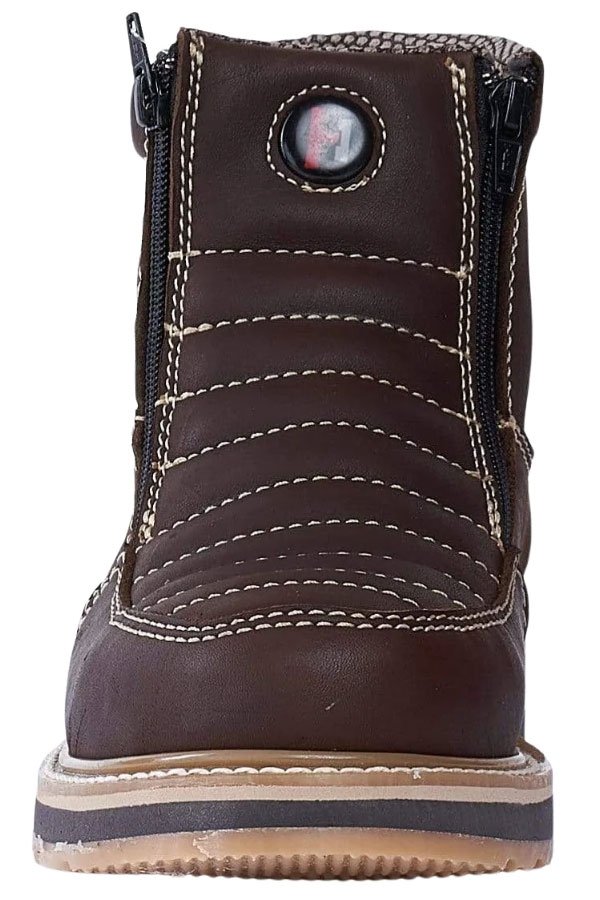 Botines de Trabajo Hammer Doble Zipper Suela Doble Densidad Color Cafe - Joe Boots