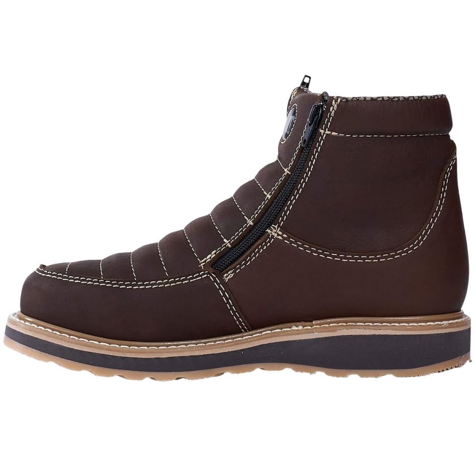 Botines de Trabajo Hammer Doble Zipper Suela Doble Densidad Color Cafe - Joe Boots