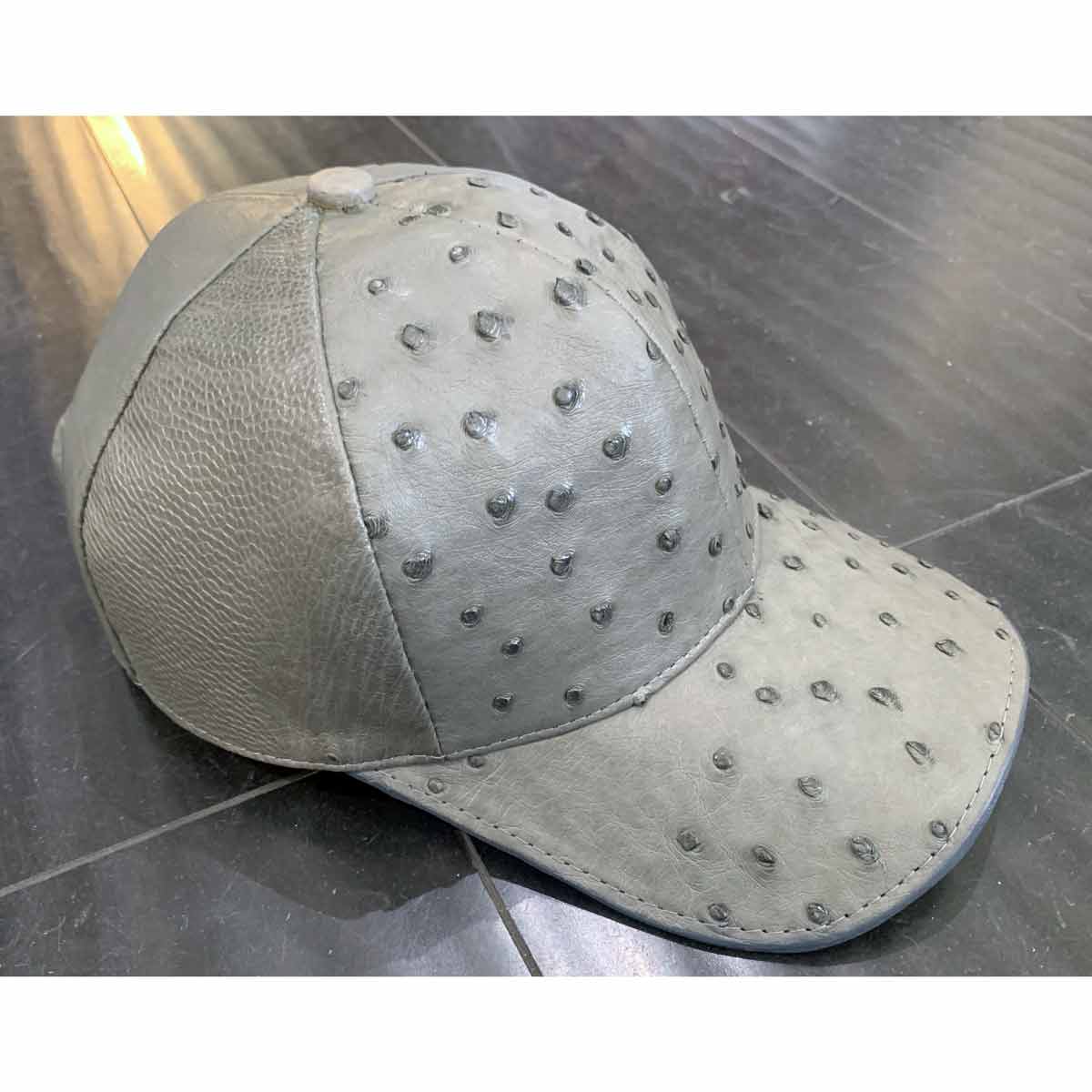 Cachucha Piel Avestruz Gris G0309 - White Diamonds